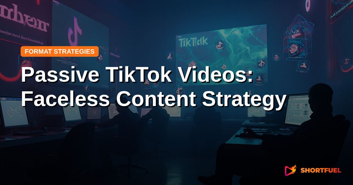 Passive TikTok Videos: Faceless Content Strategy