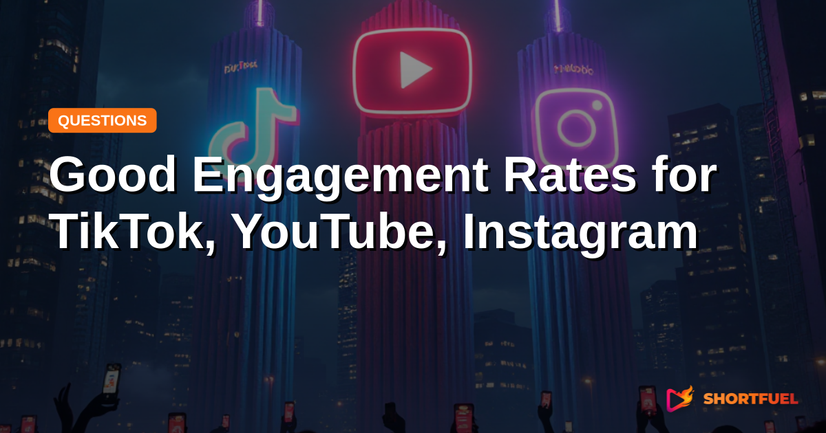Good Engagement Rates for TikTok, YouTube, Instagram